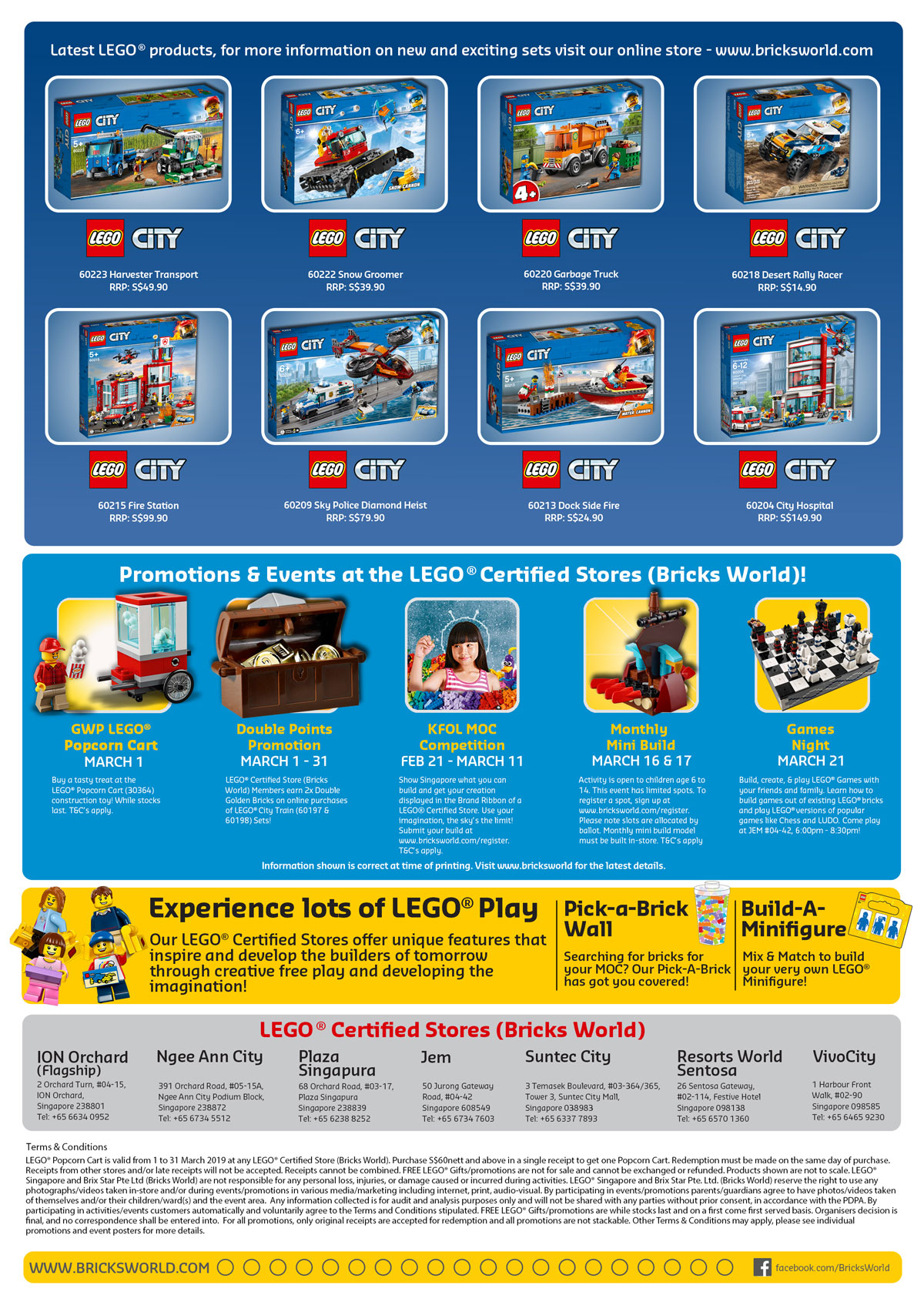 Brickfinder - Bricksworld LEGO Certified Store March 2019 Promotions